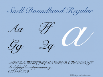 Snell Roundhand Regular 1.1.1 Font Sample