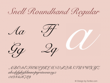 Snell Roundhand Regular 9.0d3e1图片样张