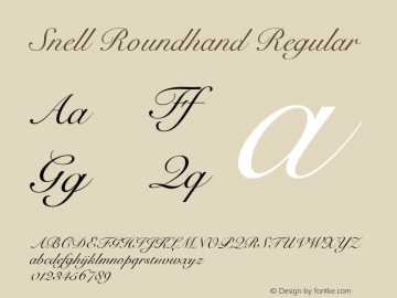 Snell Roundhand Regular 10.0d4e1图片样张