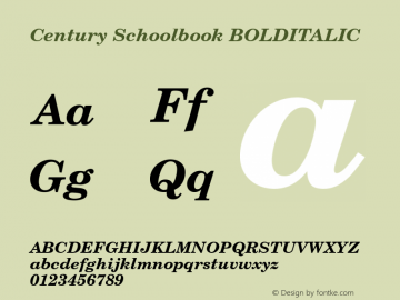 Century Schoolbook BOLDITALIC 001.000图片样张