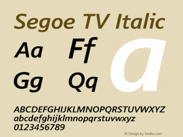 Segoe TV Italic Version 1.1 @_@图片样张