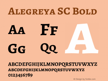Alegreya SC Bold Version 1.003 Font Sample