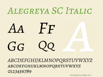 Alegreya SC Italic Version 1.003 Font Sample