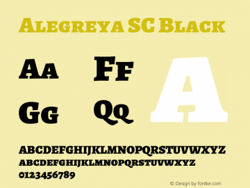 Alegreya SC Black Version 1.003 Font Sample