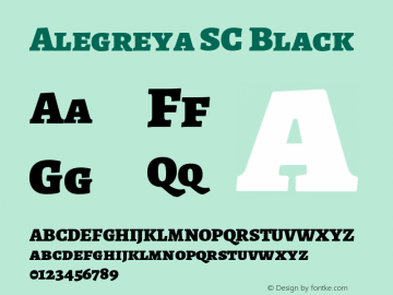 Alegreya SC Black Version 1.003 Font Sample