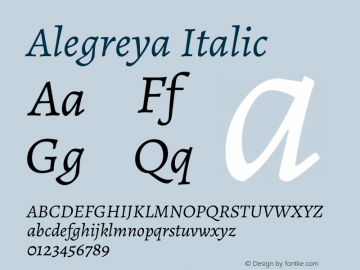 Alegreya Italic Version 1.003图片样张