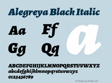 Alegreya Black Italic Version 1.003图片样张