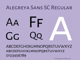 Alegreya Sans SC Regular Version 1.000;PS 001.000;hotconv 1.0.70;makeotf.lib2.5.58329 DEVELOPMENT; ttfautohint (v0.97) -l 8 -r 50 -G 200 -x 17 -f dflt -w G -W图片样张