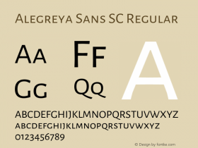 Alegreya Sans SC Regular Version 1.002;PS 001.002;hotconv 1.0.70;makeotf.lib2.5.58329 DEVELOPMENT图片样张