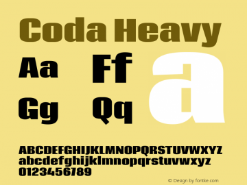 Coda Heavy Version 2.000; ttfautohint (v0.8) -r 50 -G 200 -x Font Sample
