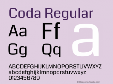 Coda Regular Version 2.000; ttfautohint (v0.8) -r 50 -G 200 -x Font Sample