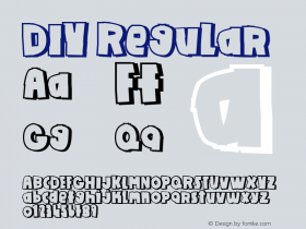 DIY Regular Version 1.000 2010 initial release Font Sample