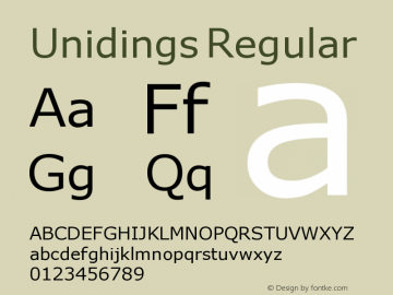 Unidings Regular Version 6.01 Font Sample