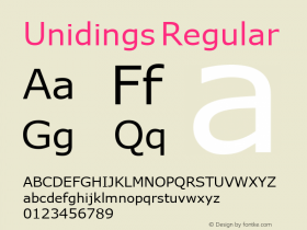 Unidings Regular Version 7.17 Font Sample