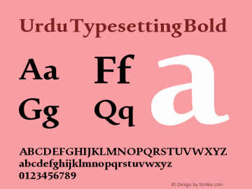 Urdu Typesetting Bold Version 6.84图片样张