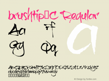 brushtip-C Regular Macromedia Fontographer 4.1 20-10-2010 Font Sample