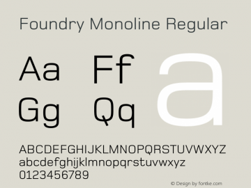 Foundry Monoline Regular 1.001图片样张