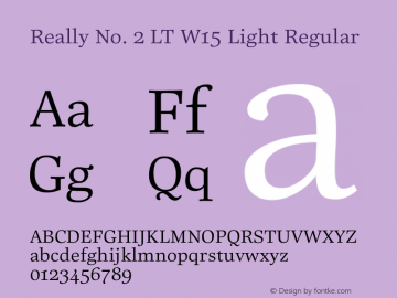 Really No. 2 LT W15 Light Regular Version 1.00 Font Sample