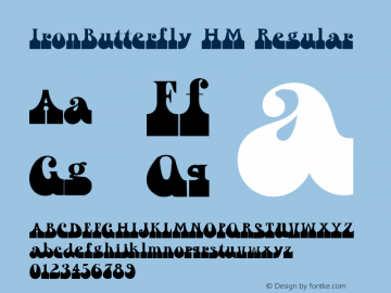 IronButterfly HM Regular Version 001.000 Font Sample