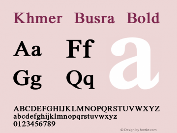 Khmer Busra Bold Version 7.100; 2014图片样张