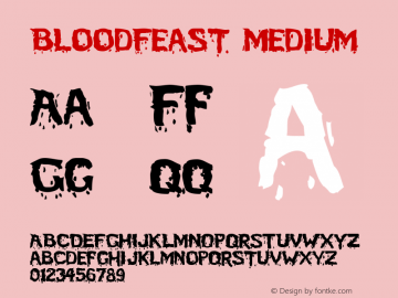 BloodFeast Medium Version 001.000 Font Sample