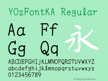YOzFontKA Regular Version 7.00 Font Sample