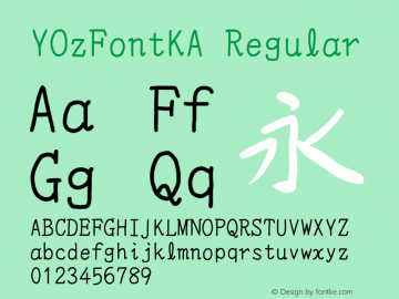 YOzFontKA Regular Version 7.00图片样张