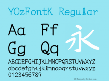 YOzFontK Regular Version 7.00图片样张