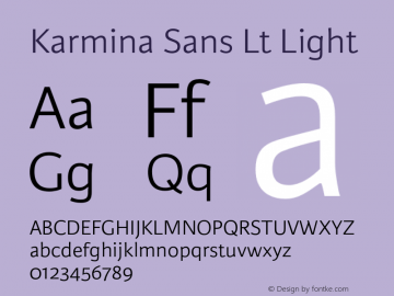 Karmina Sans Lt Light Version 1.000 Font Sample