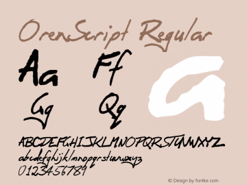 OrenScript Regular Version 1.000 Font Sample