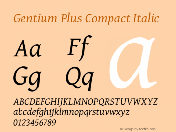 Gentium Plus Compact Italic Version 1.504 ; LnSpcTght图片样张