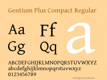Gentium Plus Compact Regular Version 1.504 ; LnSpcTght Font Sample