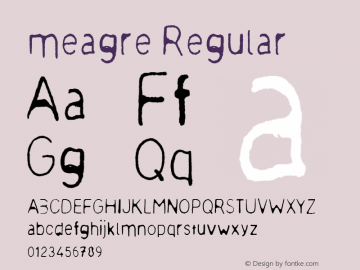 meagre Regular Version 1.000 Font Sample