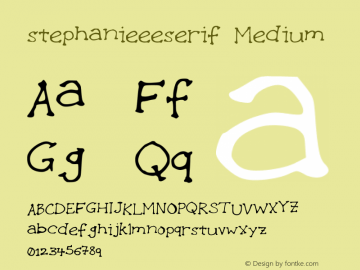 stephanieeeserif Medium Version 001.000 Font Sample