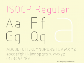 ISOCP Regular Macromedia Fontographer 4.1.3 4/15/97 Font Sample