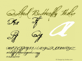 Quilted Butterfly Italic Version 1.004 Font Sample