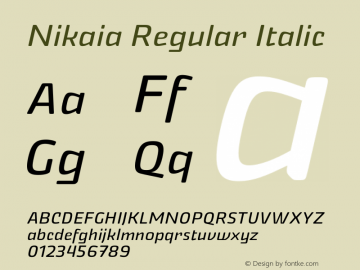 Nikaia Regular Italic 1.000 Font Sample