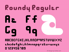 Roundy Regular Version 1.0 Font Sample