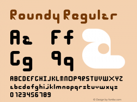 Roundy Regular Version 1.0 Font Sample