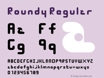 Roundy Regular Version 1.0 Font Sample