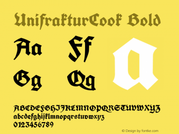 UnifrakturCook Bold Version 2010-11-24 Font Sample