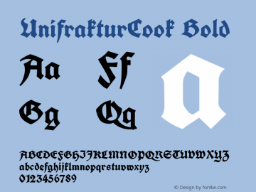 UnifrakturCook Bold Version 2013-08-25 Font Sample