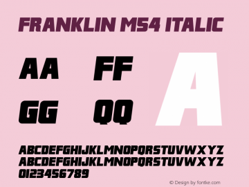 Franklin M54 Italic Version 1.00 November 27, 2010, initial release图片样张