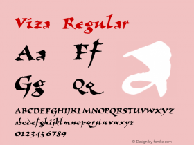 Viza Regular 2001.01 Font Sample