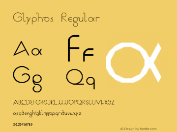 Glyphos Regular Version 1.0 Font Sample