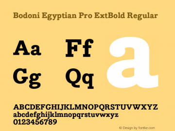 Bodoni Egyptian Pro ExtBold Regular Version 001.000图片样张