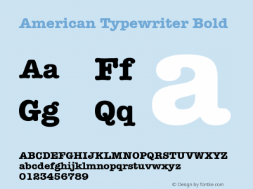 American Typewriter Bold Unknown Font Sample