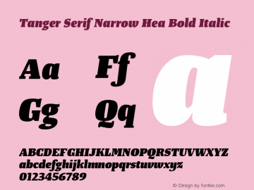 Tanger Serif Narrow Hea Bold Italic Version 1.028图片样张