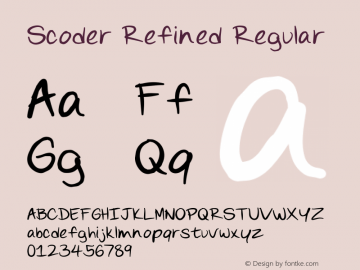 Scoder Refined Regular Version 1.000 Font Sample