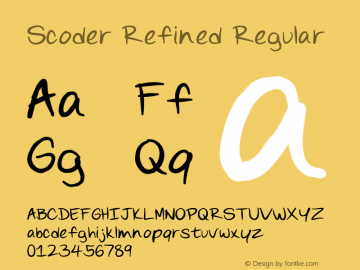 Scoder Refined Regular Version 1.000 Font Sample